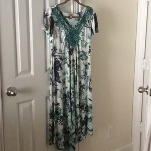 Floral Green Multi Mid length dress